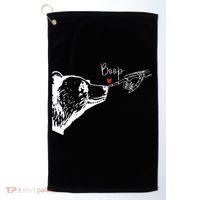 Bear Skeleton Boop Bear Funny Halloween Girl Golf Towel thumb 0