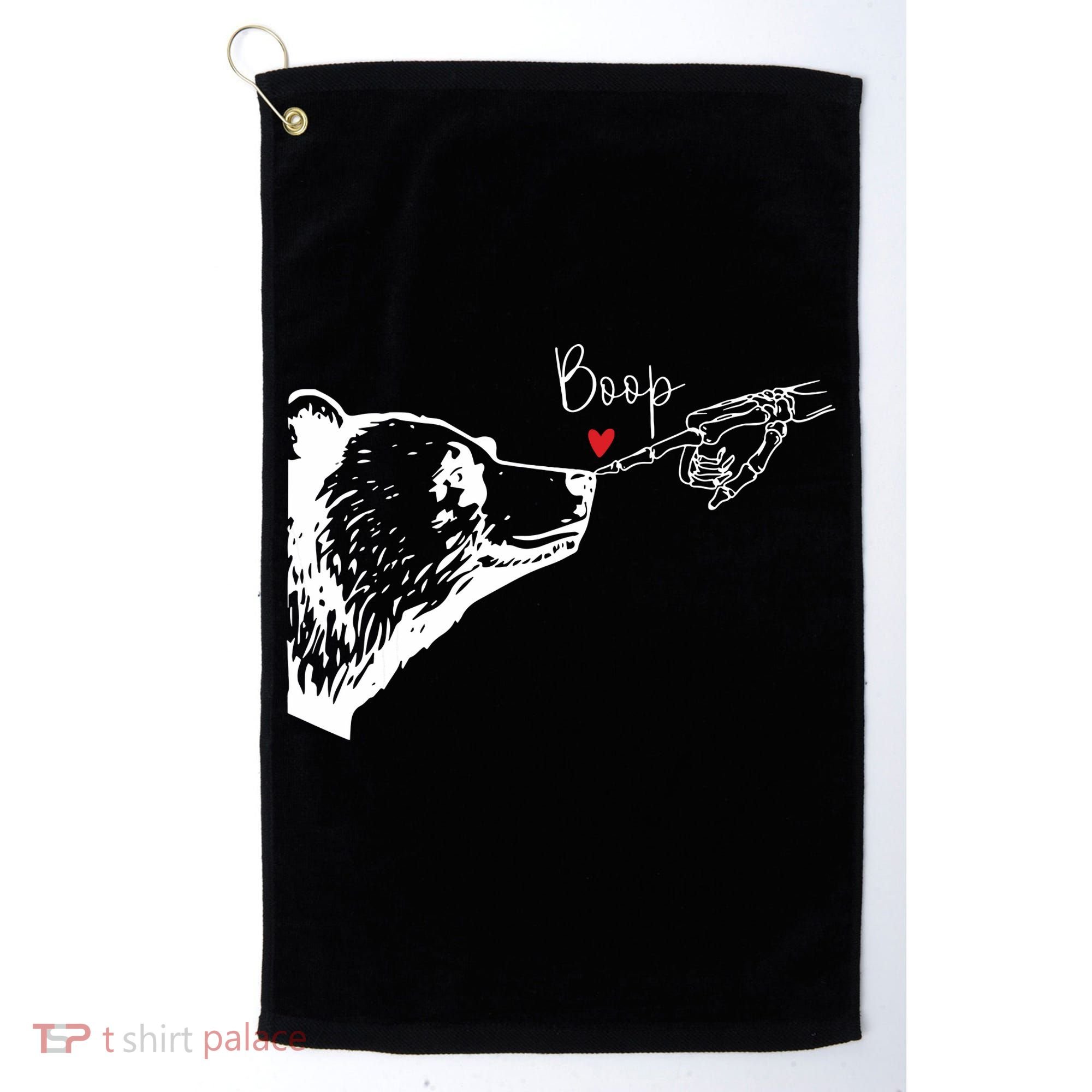 Bear Skeleton Boop Bear Funny Halloween Girl Golf Towel