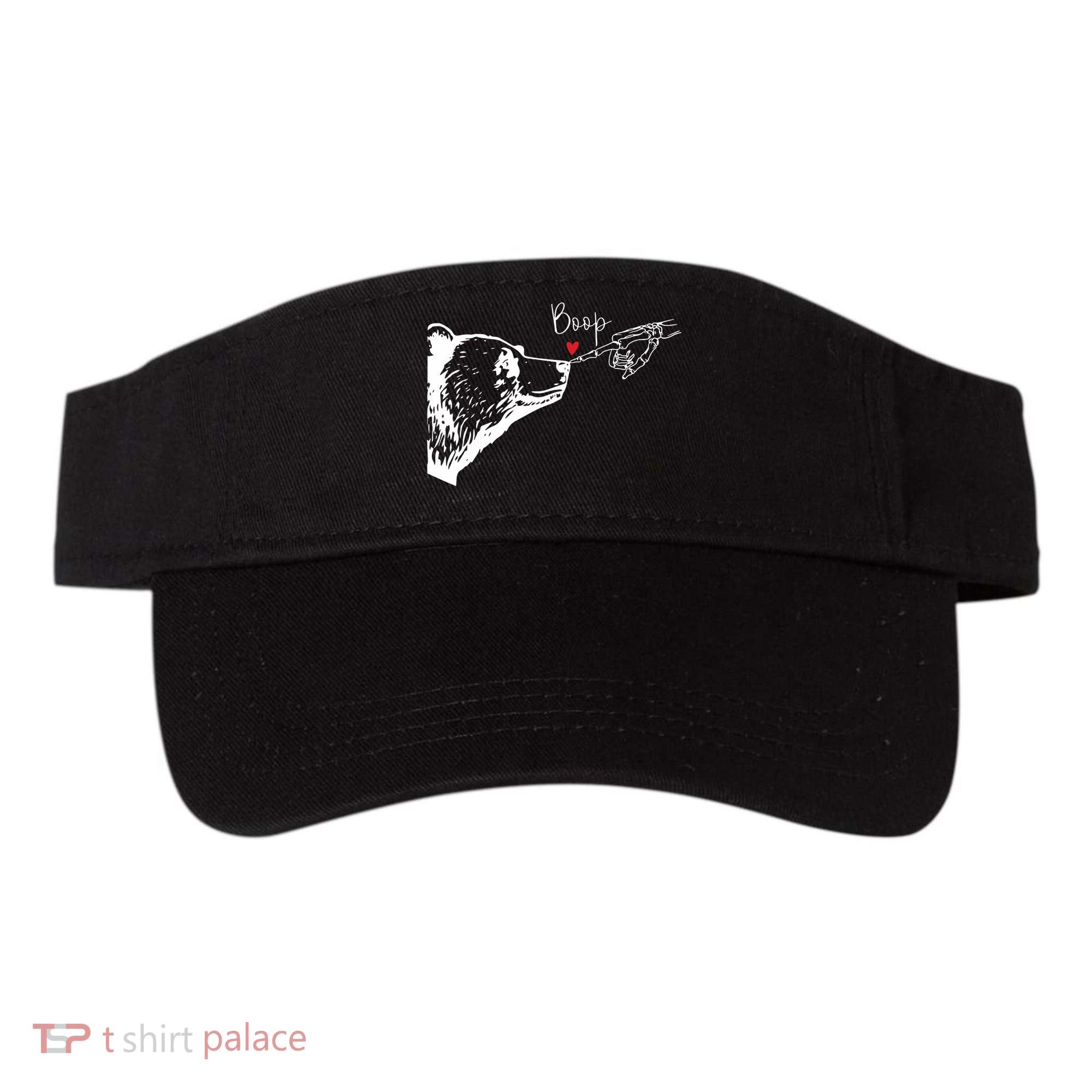 Bear Skeleton Boop Bear Funny Halloween Girl Visor