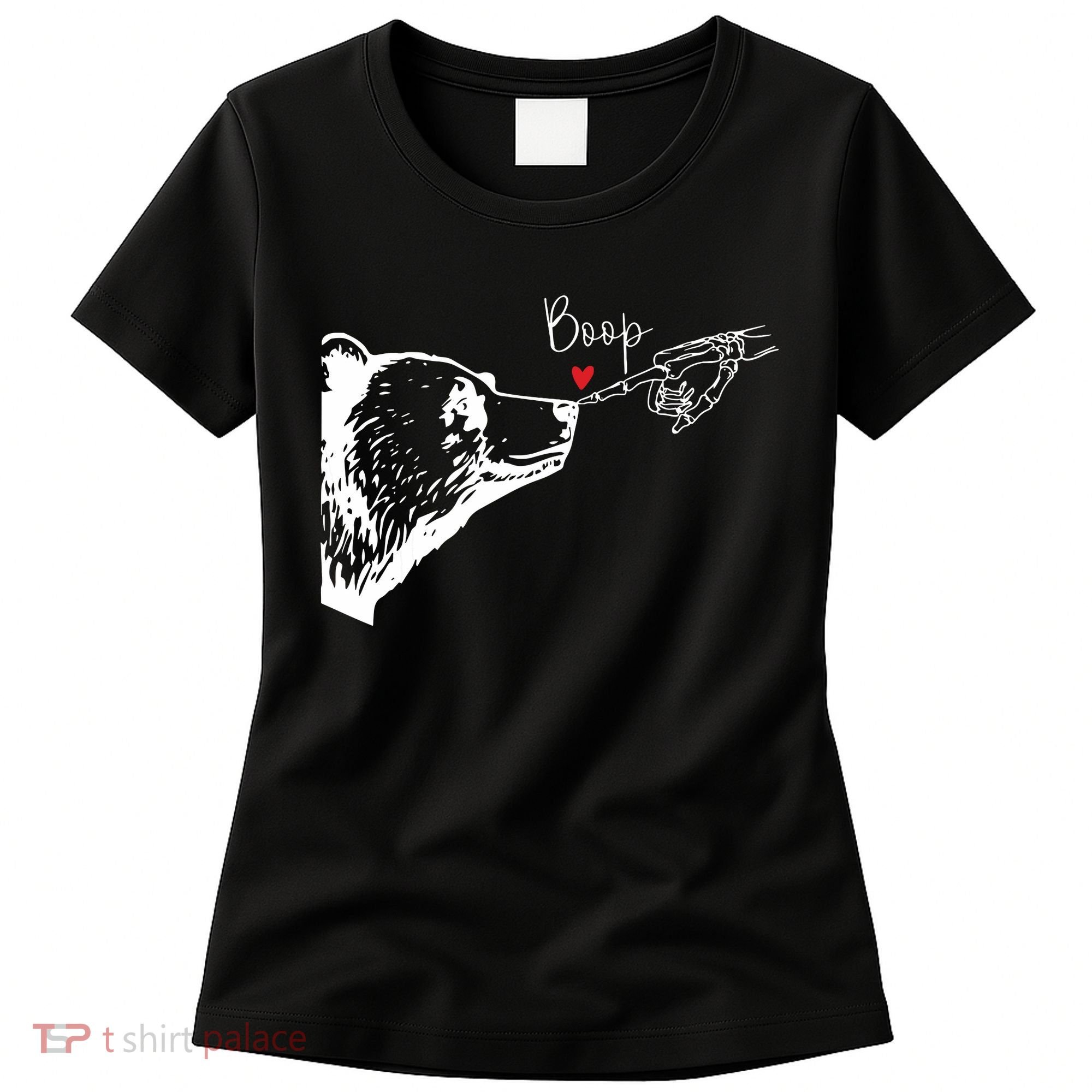 Bear Skeleton Boop Bear Funny Halloween Girl Women's T-Shirt