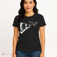Bear Skeleton Boop Bear Funny Halloween Girl Women's T-Shirt thumb 4