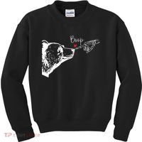 Bear Skeleton Boop Bear Funny Halloween Girl Kids Sweatshirt thumb 0