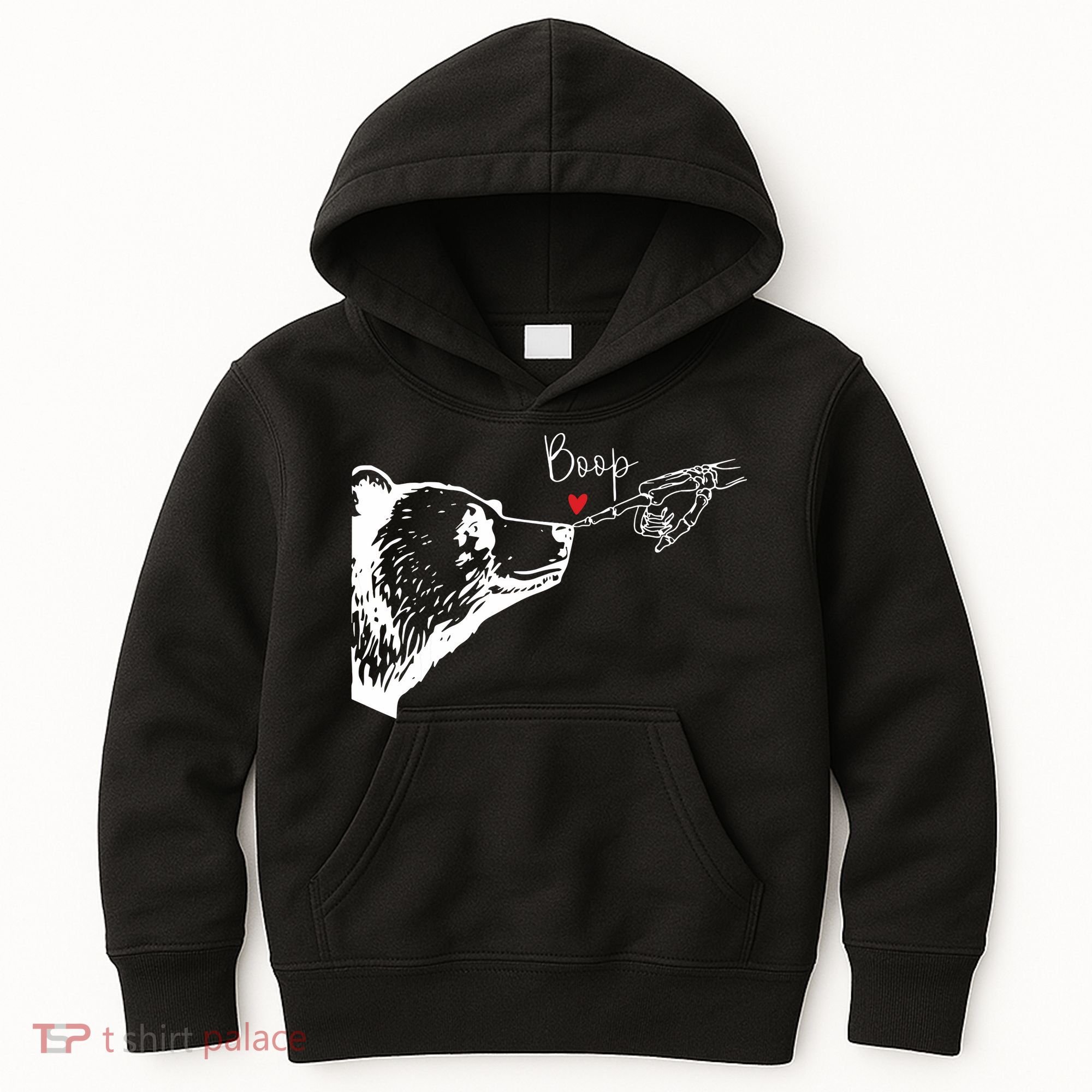 Bear Skeleton Boop Bear Funny Halloween Girl Kids Hoodie