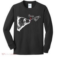 Bear Skeleton Boop Bear Funny Halloween Girl Kids Long Sleeve Shirt thumb 0