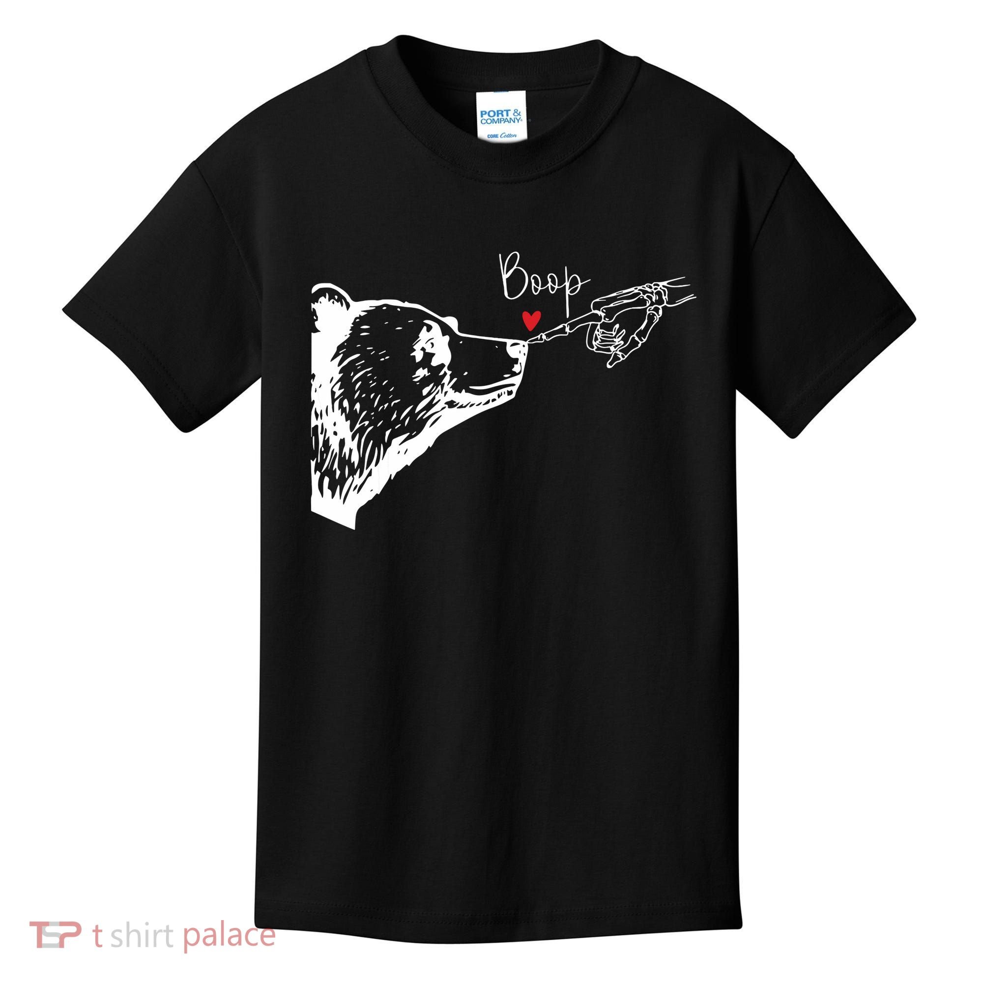 Bear Skeleton Boop Bear Funny Halloween Girl Kids T-Shirt