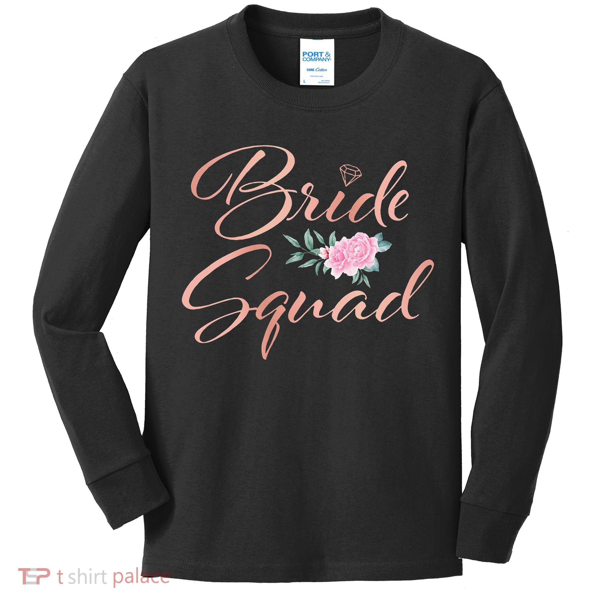 Bride Squad Bachelorette Party Bridal Shower Bridesmaid Kids Long Sleeve Shirt