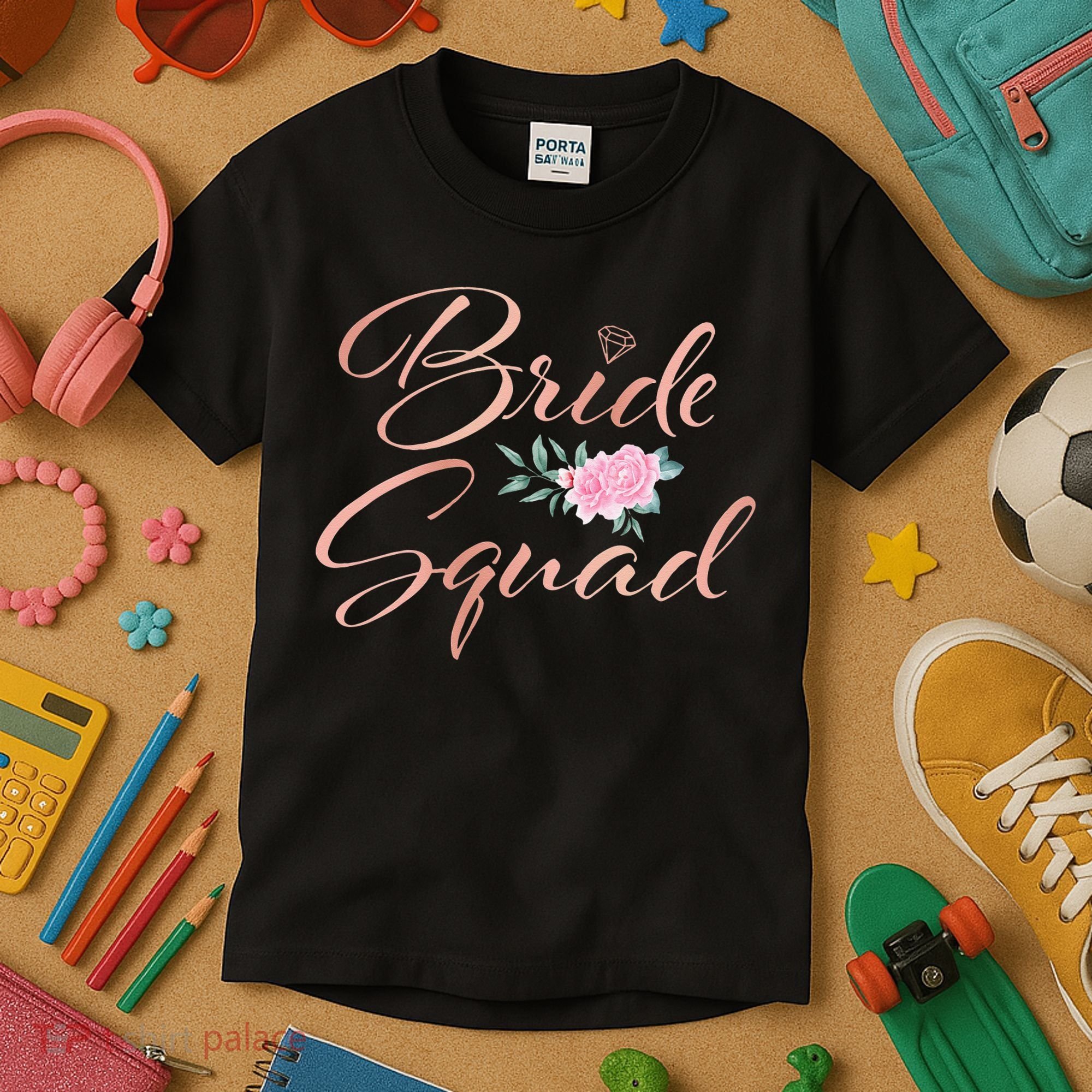 Bride Squad Bachelorette Party Bridal Shower Bridesmaid Kids T-Shirt