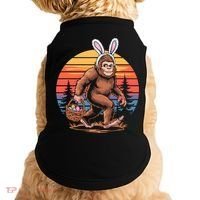Bigfoot Sasquatch Bunny Easter Eggs Retro  Doggie Tank thumb 0