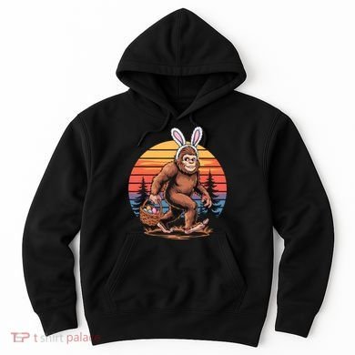 Bigfoot Sasquatch Bunny Easter Eggs Retro  Hoodie