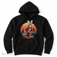 Bigfoot Sasquatch Bunny Easter Eggs Retro  Hoodie thumb 0