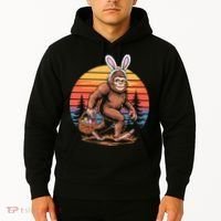 Bigfoot Sasquatch Bunny Easter Eggs Retro  Hoodie thumb 2