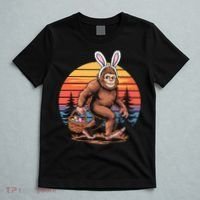 Bigfoot Sasquatch Bunny Easter Eggs Retro  T-Shirt thumb 5