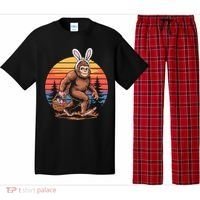 Bigfoot Sasquatch Bunny Easter Eggs Retro  Pajama Set thumb 0