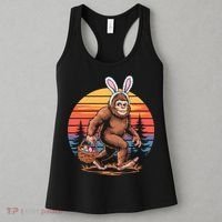 Bigfoot Sasquatch Bunny Easter Eggs Retro  Women's Tank Top thumb 3
