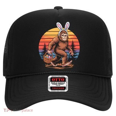Bigfoot Sasquatch Bunny Easter Eggs Retro  Hat