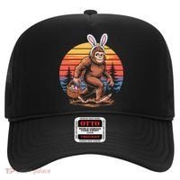 Bigfoot Sasquatch Bunny Easter Eggs Retro  Hat thumb 0