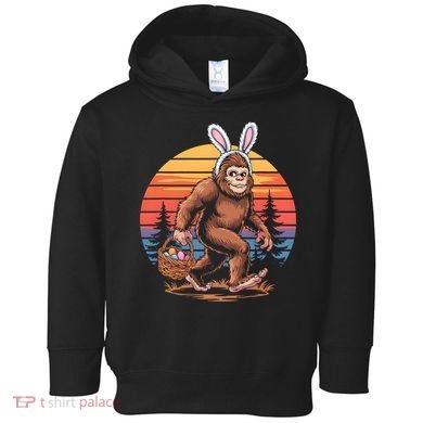 Bigfoot Sasquatch Bunny Easter Eggs Retro  Toddler Hoodie