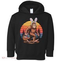 Bigfoot Sasquatch Bunny Easter Eggs Retro  Toddler Hoodie thumb 0