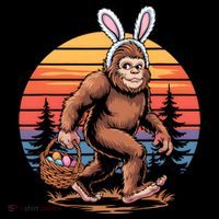 Bigfoot Sasquatch Bunny Easter Eggs Retro  Tank Top thumb 6