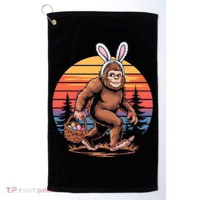 Bigfoot Sasquatch Bunny Easter Eggs Retro  Golf Towel