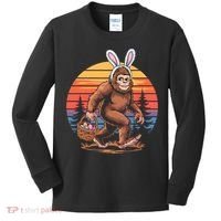 Bigfoot Sasquatch Bunny Easter Eggs Retro  Kids Long Sleeve Shirt thumb 0