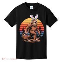 Bigfoot Sasquatch Bunny Easter Eggs Retro  Kids T-Shirt thumb 0