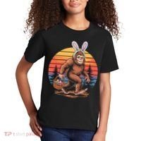 Bigfoot Sasquatch Bunny Easter Eggs Retro  Kids T-Shirt thumb 2
