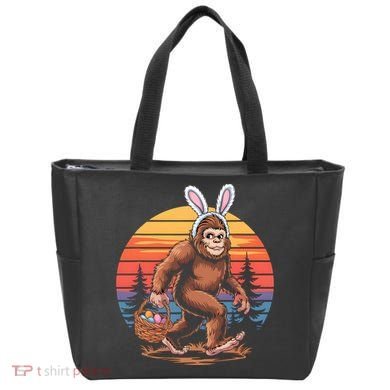 Bigfoot Sasquatch Bunny Easter Eggs Retro  Tote Bag