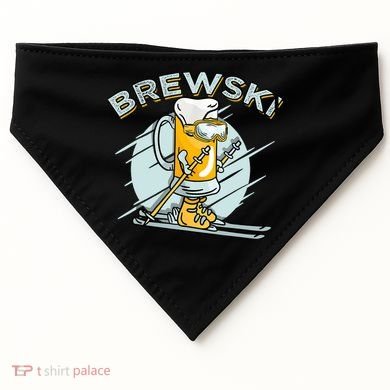Brewski - Skiing Beer for Winter Sport USA-Made Doggie Bandana