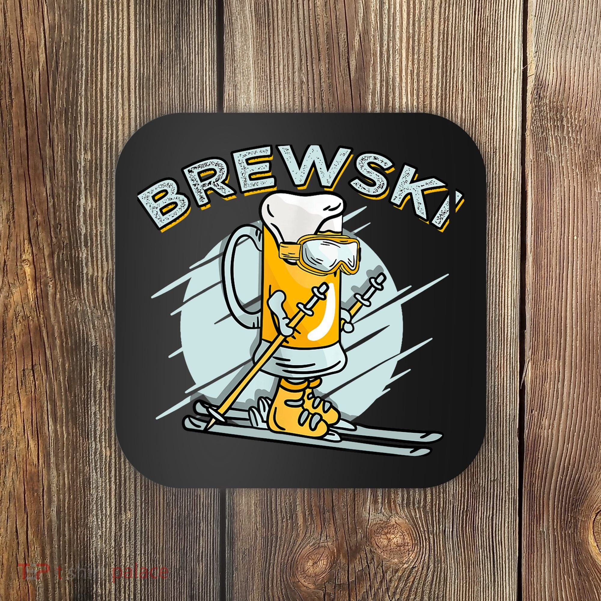 Brewski - Skiing Beer for Winter Sport Coaster