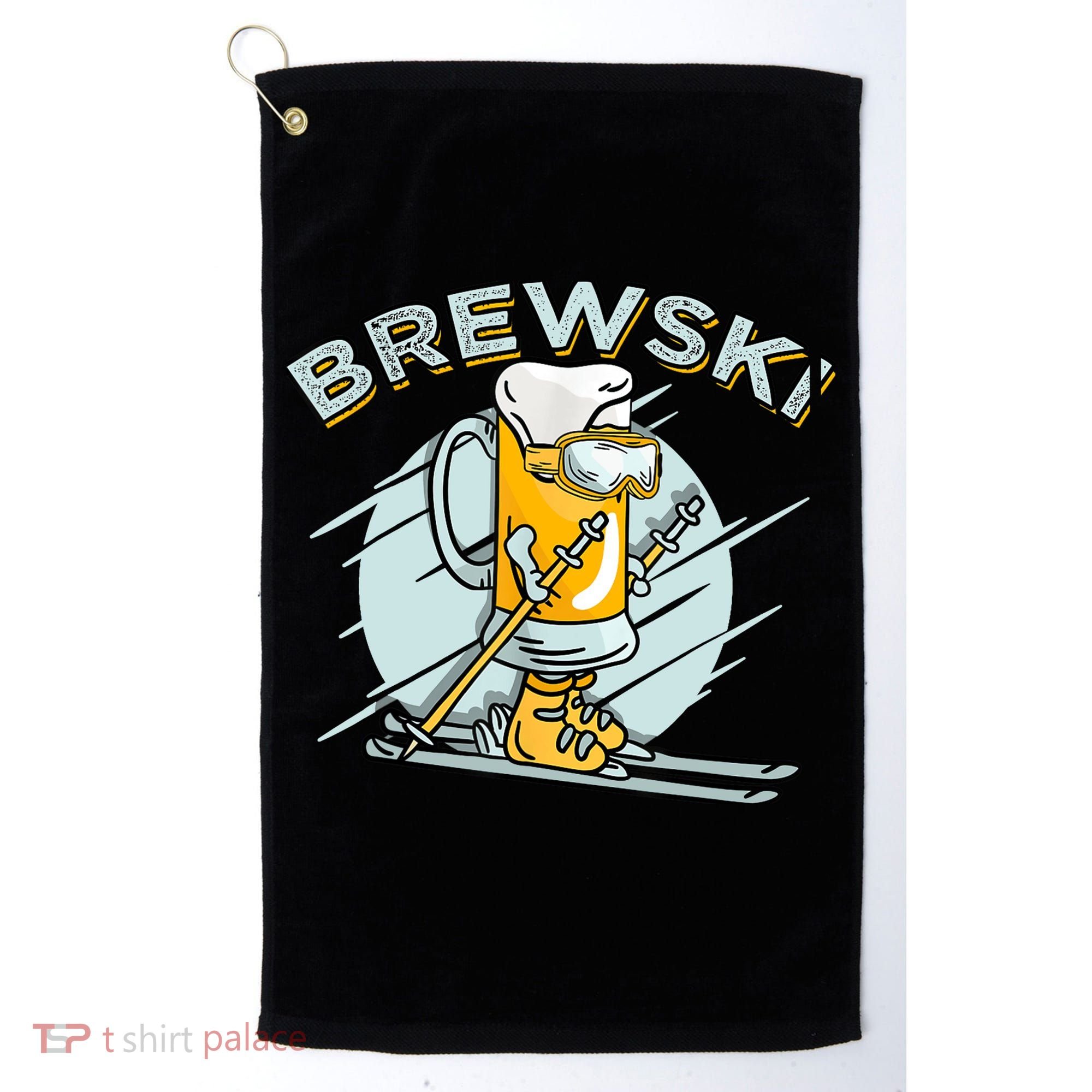 Brewski - Skiing Beer for Winter Sport Golf Towel