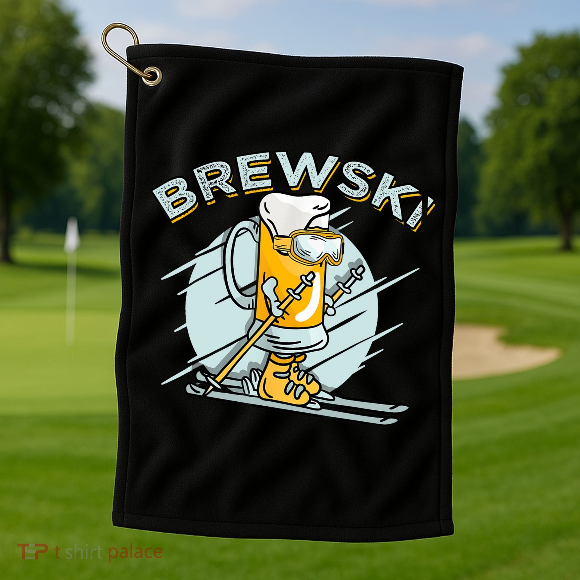 Brewski - Skiing Beer for Winter Sport Golf Towel