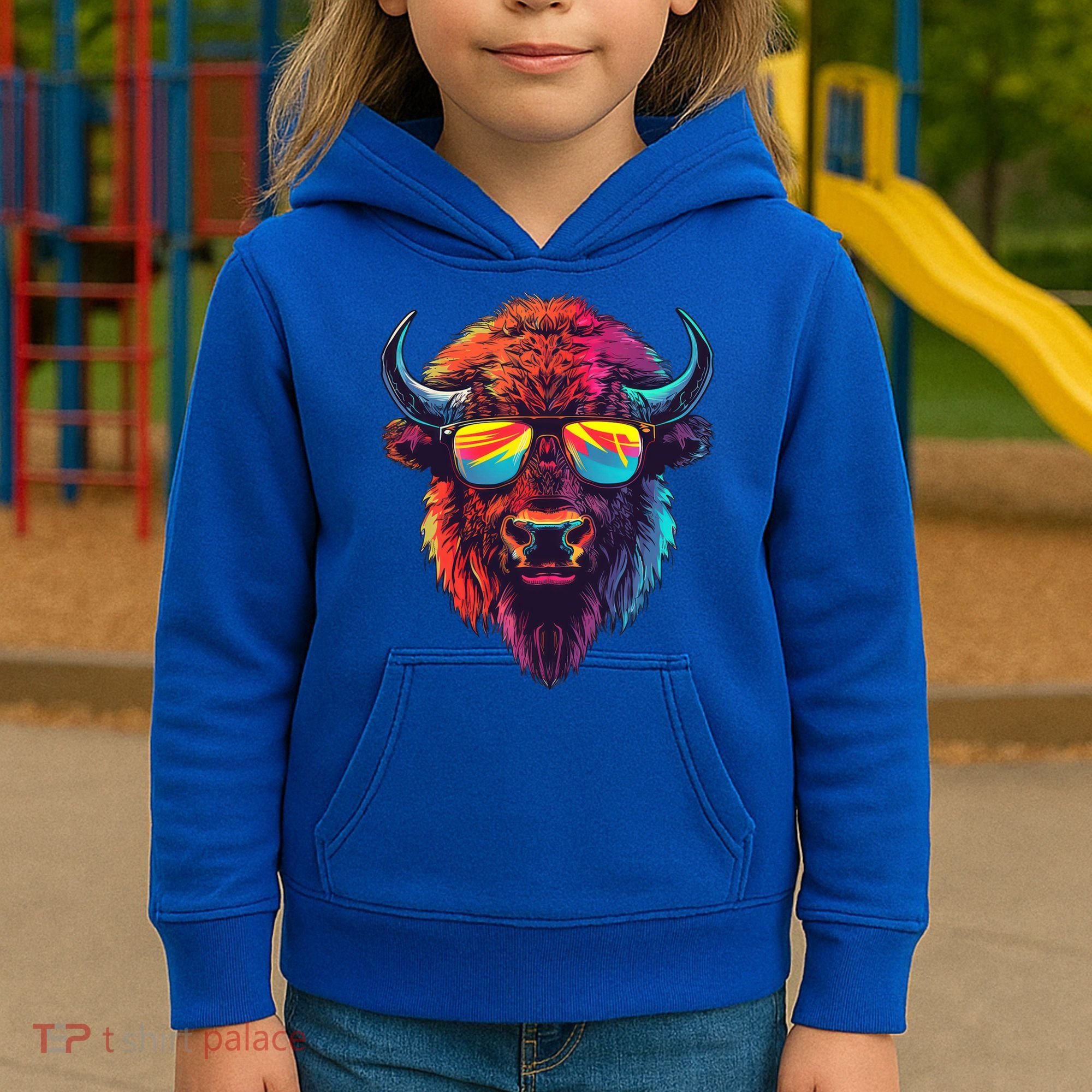 Bison Sunglasses Kids Hoodie