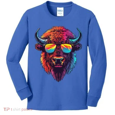 Bison Sunglasses Kids Long Sleeve Shirt