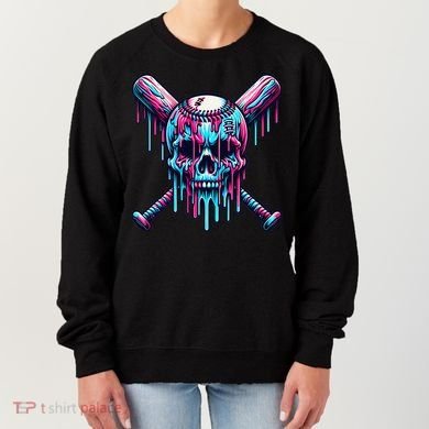Baseball Skull  Baseball  Baseball Ice Cream  Gift Women's Sweatshirt