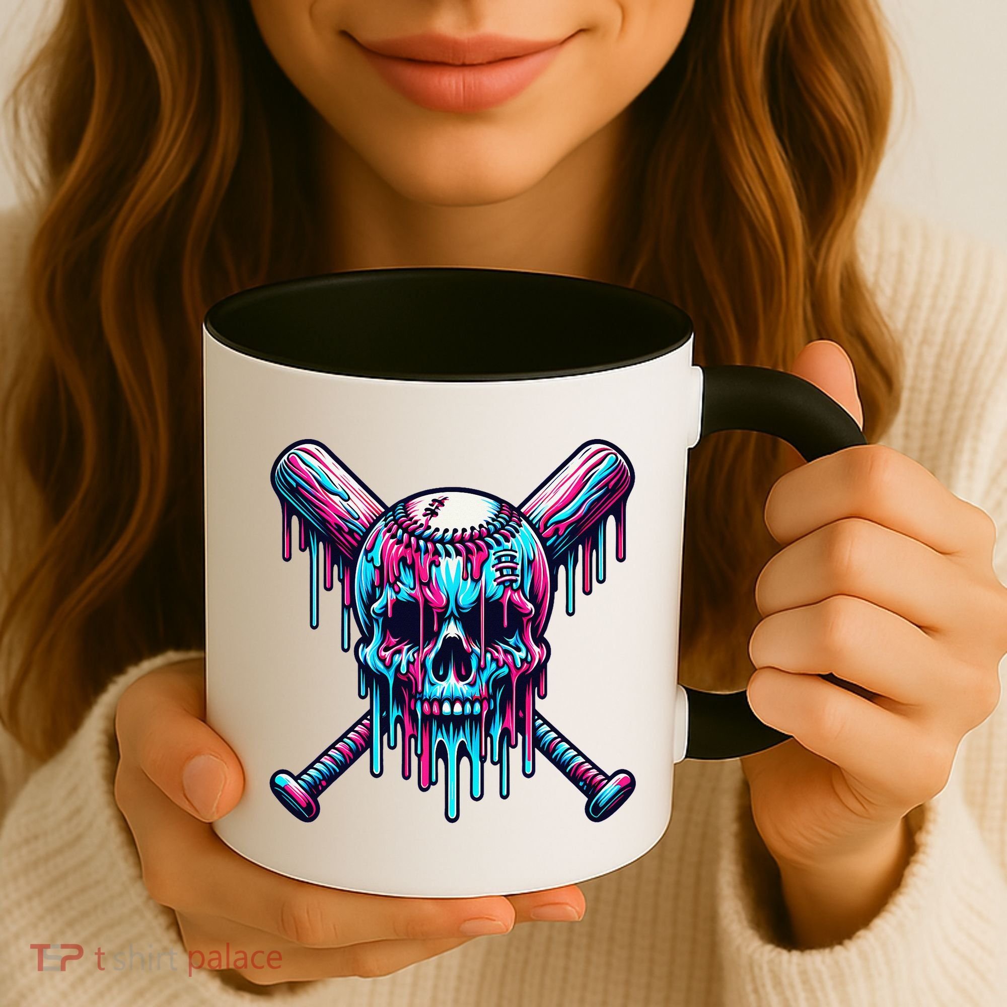 Baseball Skull  Baseball  Baseball Ice Cream  Gift Coffee Mug