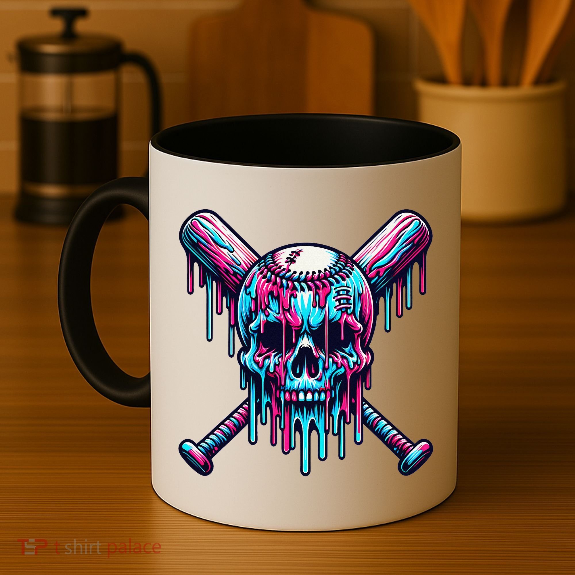 Baseball Skull  Baseball  Baseball Ice Cream  Gift Coffee Mug