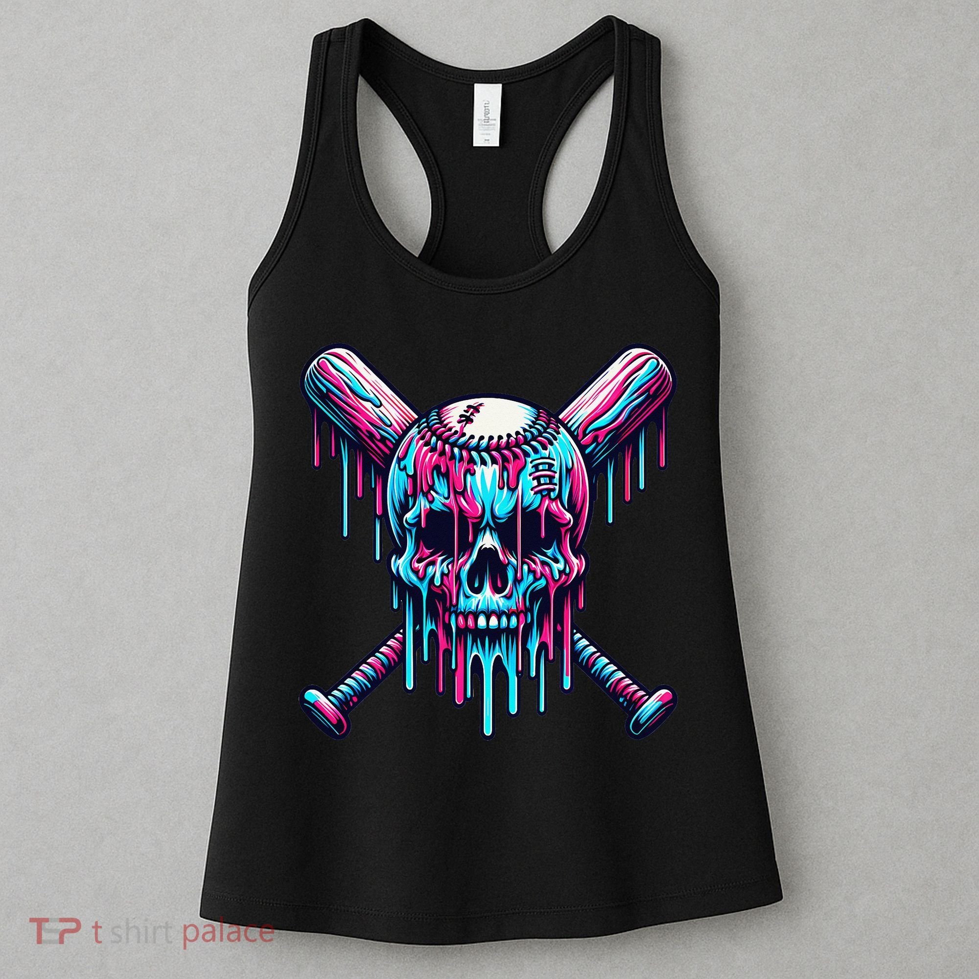 Baseball Skull  Baseball  Baseball Ice Cream  Gift Women's Tank Top
