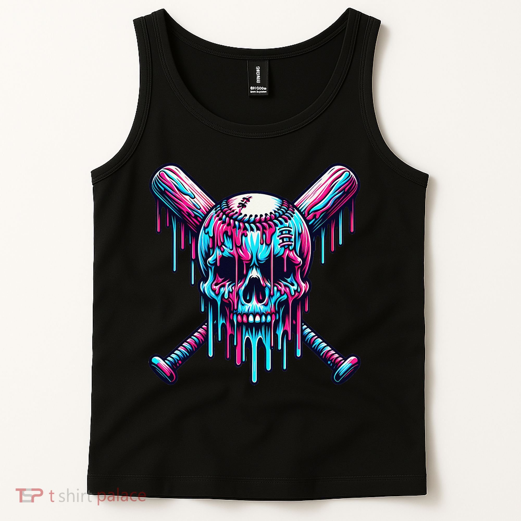 Baseball Skull  Baseball  Baseball Ice Cream  Gift Tank Top