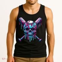 Baseball Skull  Baseball  Baseball Ice Cream  Gift Tank Top thumb 3