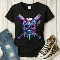 Baseball Skull  Baseball  Baseball Ice Cream  Gift Women's T-Shirt thumb 3