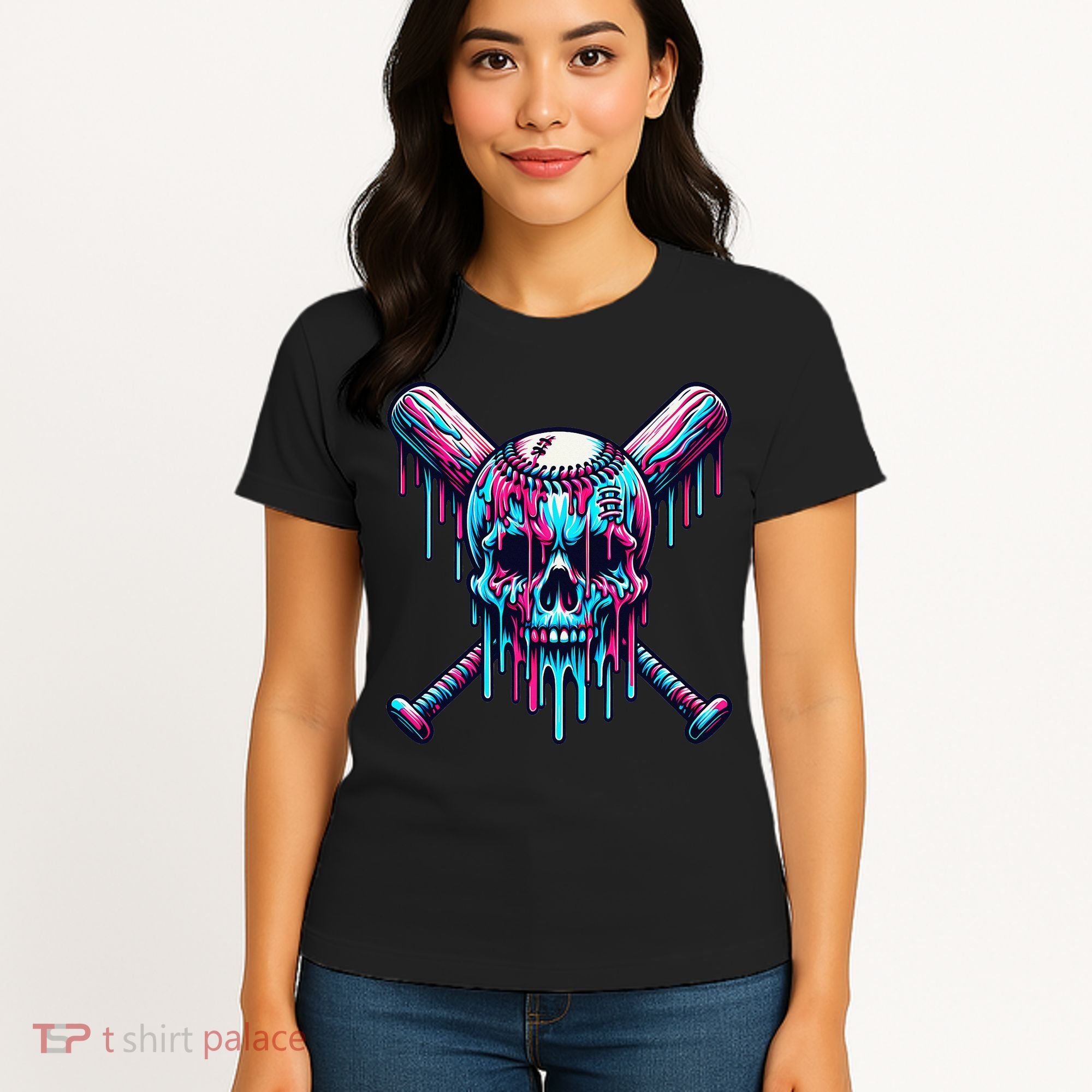 Baseball Skull  Baseball  Baseball Ice Cream  Gift Women's T-Shirt