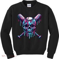 Baseball Skull  Baseball  Baseball Ice Cream  Gift Kids Sweatshirt thumb 0