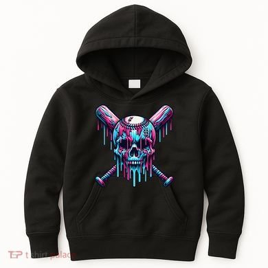Baseball Skull  Baseball  Baseball Ice Cream  Gift Kids Hoodie