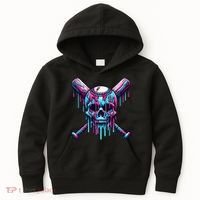 Baseball Skull  Baseball  Baseball Ice Cream  Gift Kids Hoodie thumb 0