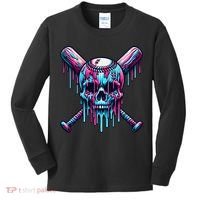 Baseball Skull  Baseball  Baseball Ice Cream  Gift Kids Long Sleeve Shirt thumb 0