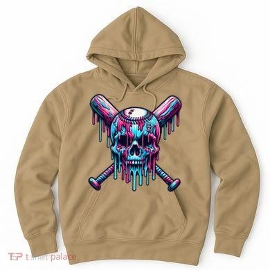 Baseball Skull  Baseball  Baseball Ice Cream  Gift Hoodie