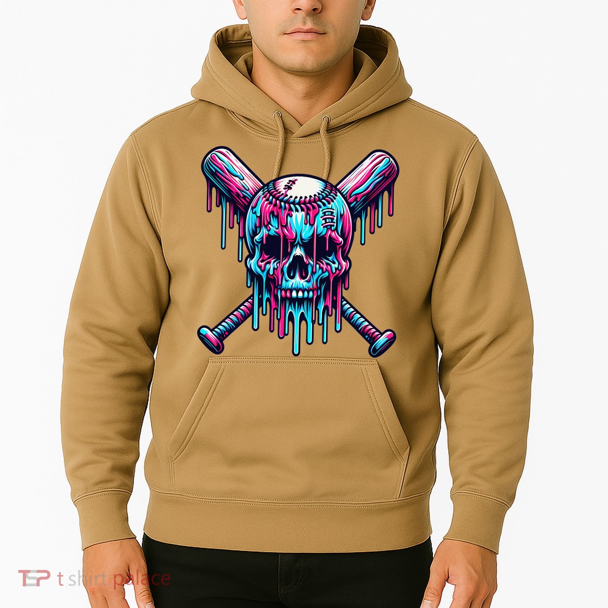 Baseball Skull  Baseball  Baseball Ice Cream  Gift Hoodie