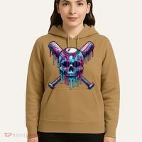 Baseball Skull  Baseball  Baseball Ice Cream  Gift Hoodie thumb 5