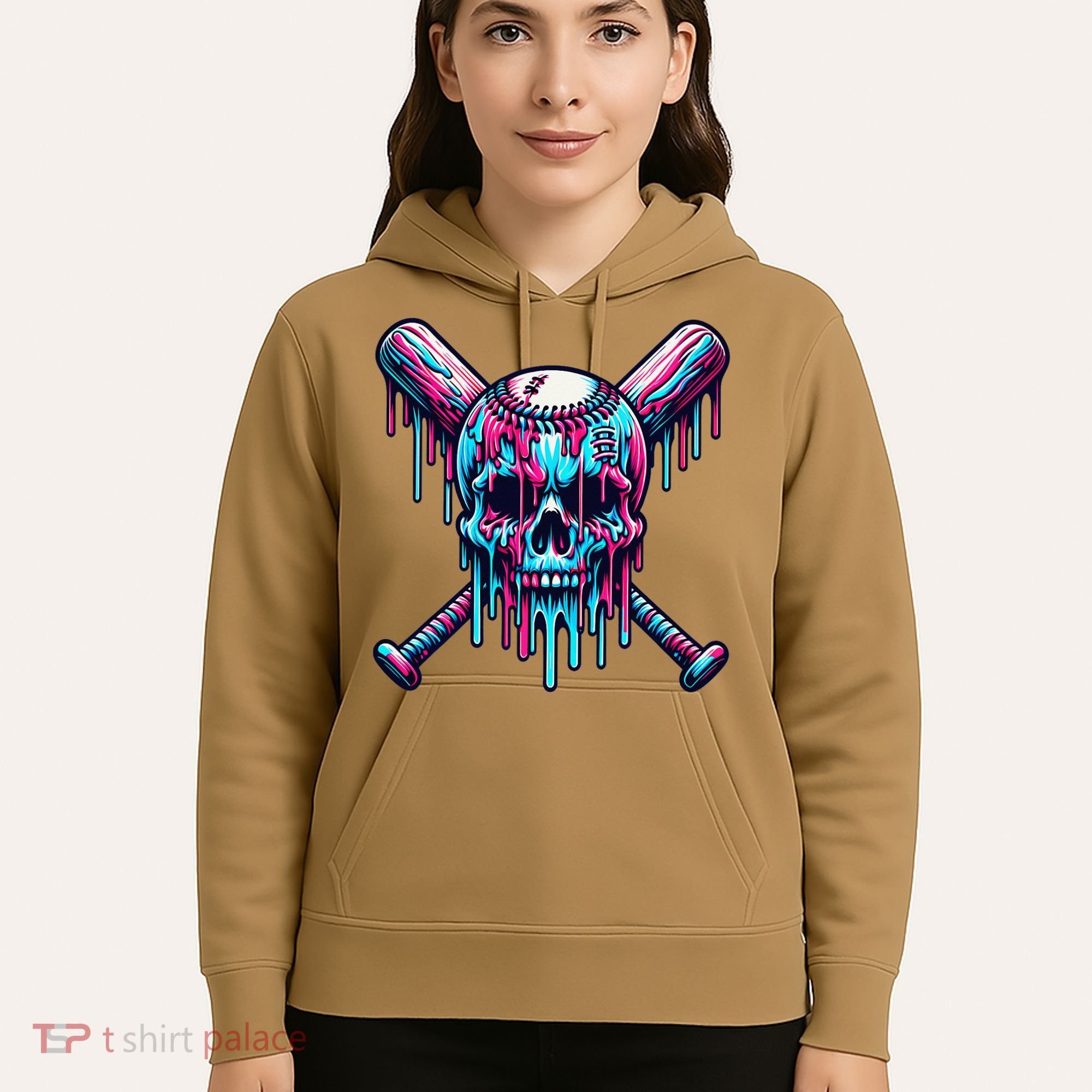 Baseball Skull  Baseball  Baseball Ice Cream  Gift Hoodie
